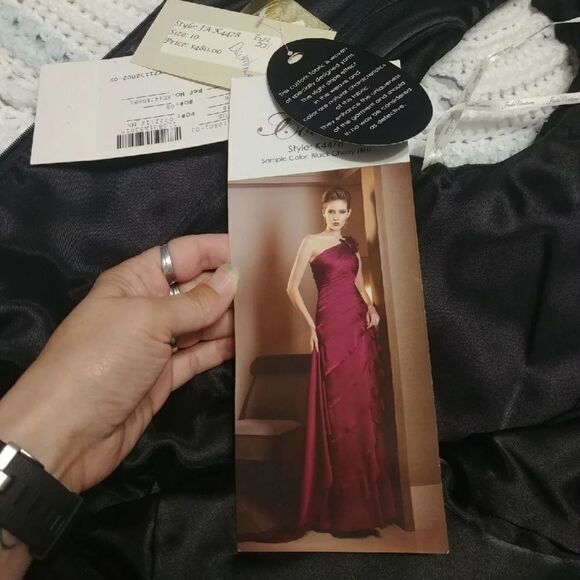NWT Jade black one shoulder chiffon special occasion 10 - Picture 8 of 13